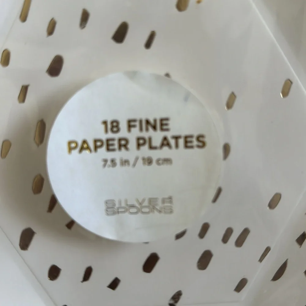 Gold & White paper plates